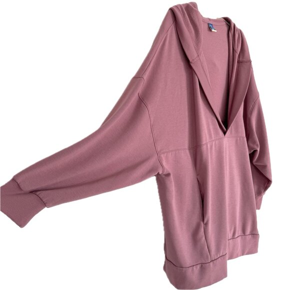 Old Navy ROSEBLOOM Pink Mauve 2X Oversized Live-In French-Terry Tunic Hoodie - Picture 5 of 11